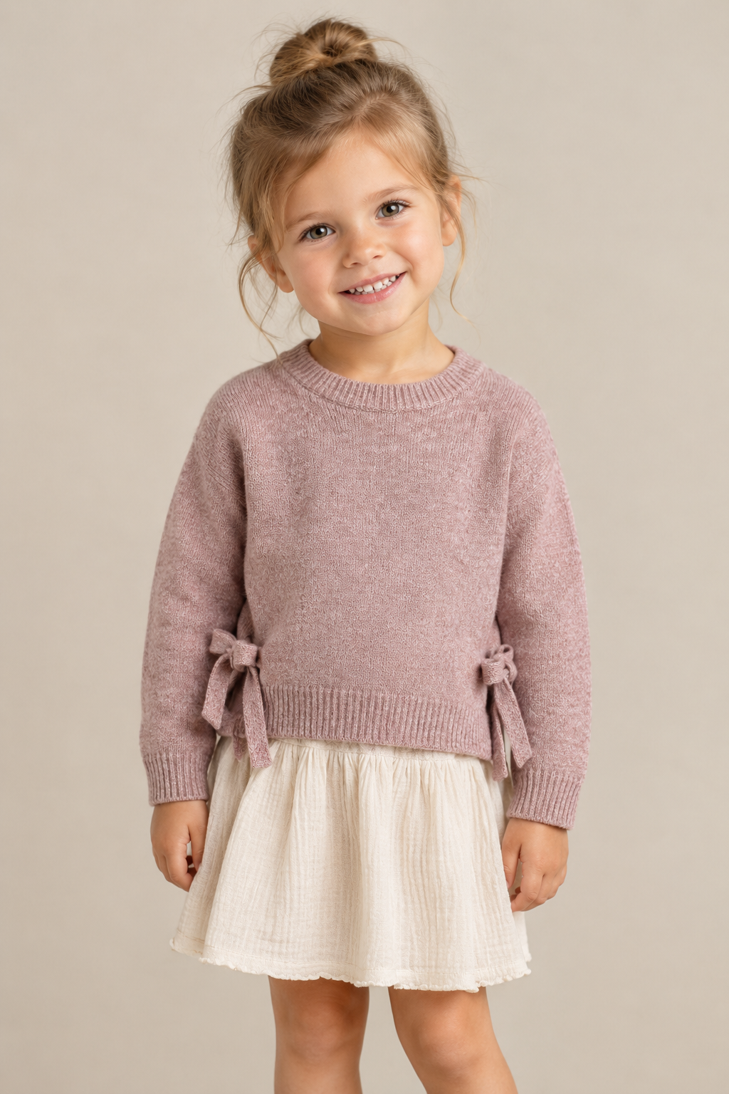 meisjes pullover met strikken aan de zijkant - Newness