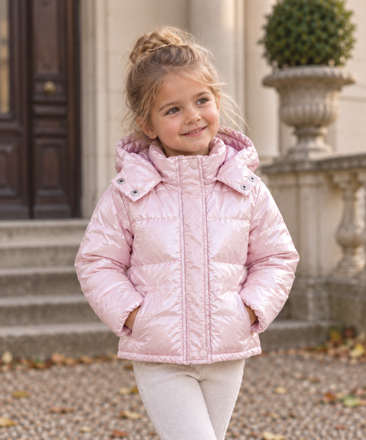 Roze winterjas met kap - Newness