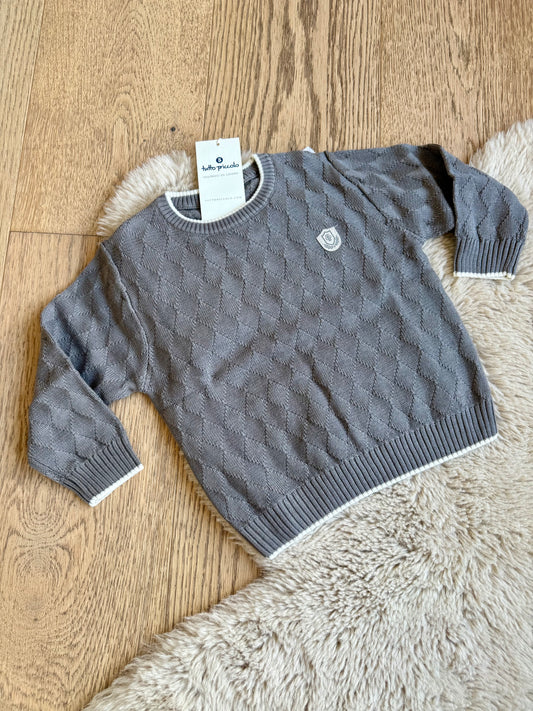 Grijze gebreide pull Tutto piccolo