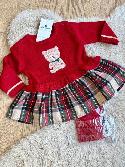 Kleedje kerst met beer met bijpassende maillot - Tutto piccolo