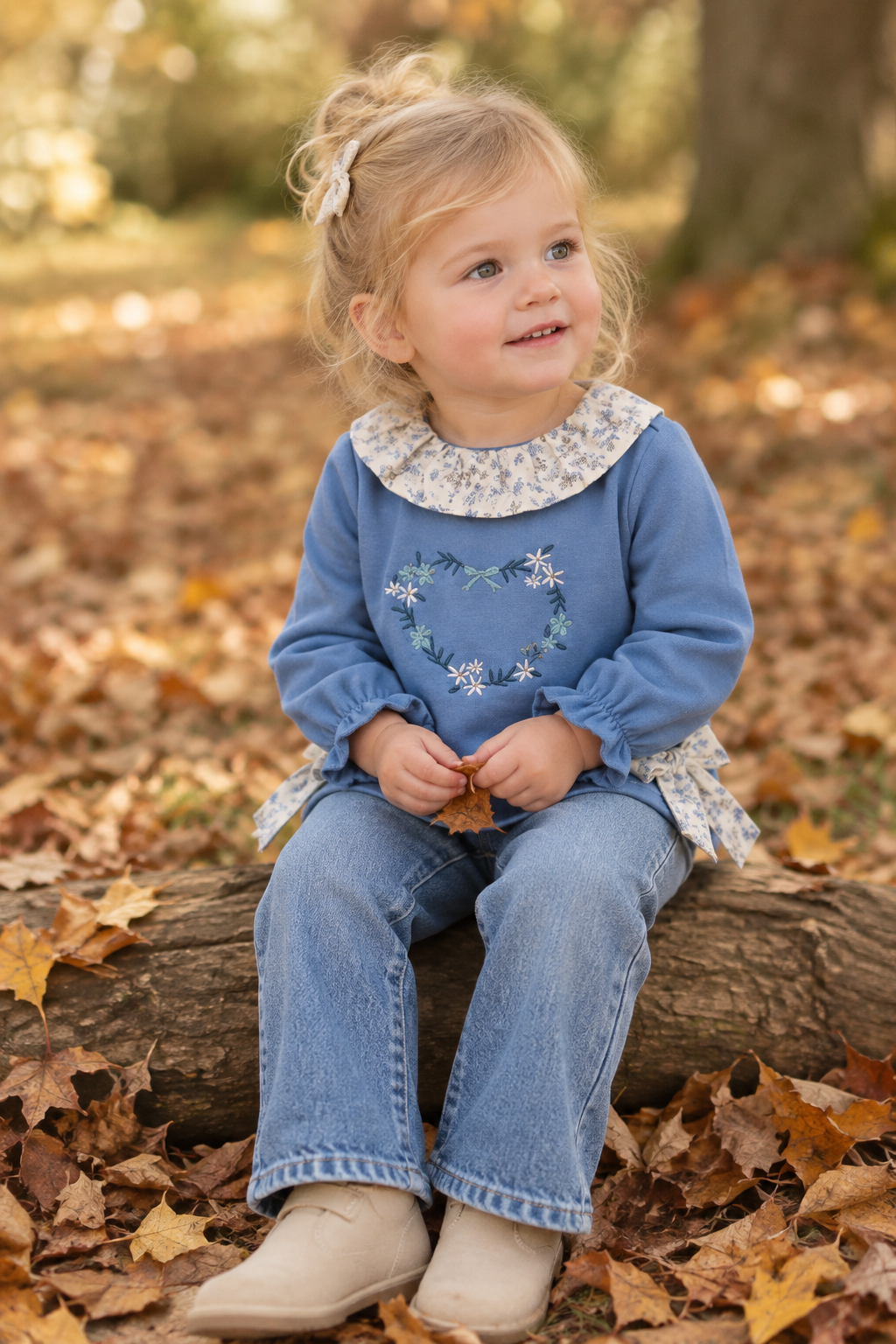gekraagde fleece sweater met strikjes en lange mouwen - Newness