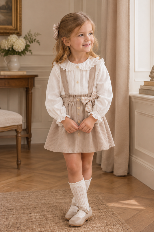 rok met gekruiste bretellen met strik - Newness