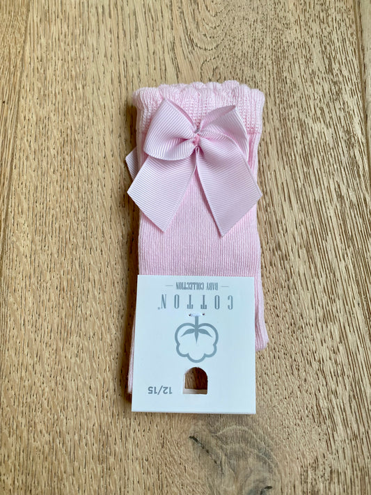 Babyroze kniekous met strik