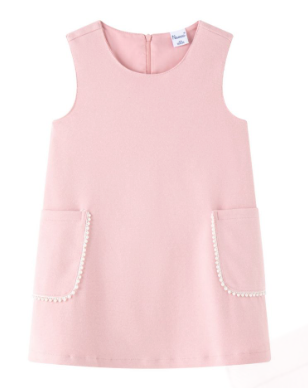 Roze jurk met zakjes en parelrand - Newness