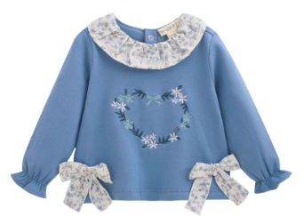 gekraagde fleece sweater met strikjes en lange mouwen - Newness